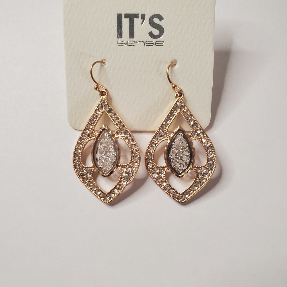 Gold triangular shaped earrings